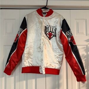 Satin Jacket - Red, Black, White